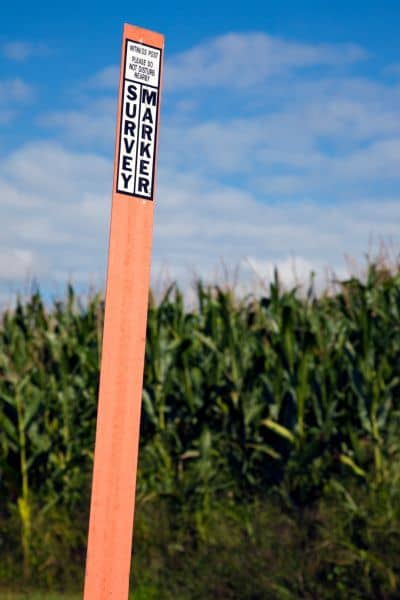 Survey stake field check point - ALTA SURVEY Mississippi Drone surveyor using a marked survey stake as a ground check point to validate coordinates and prevent GPS drift